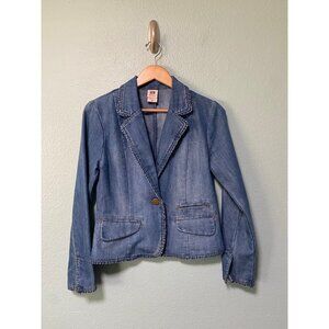 Faded Glory Women's Denim Y2K 2000s Button‎ Blazer Size 8